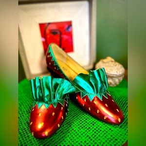 The Nana Metallic Strawberry Flats by Katy Perry Collection